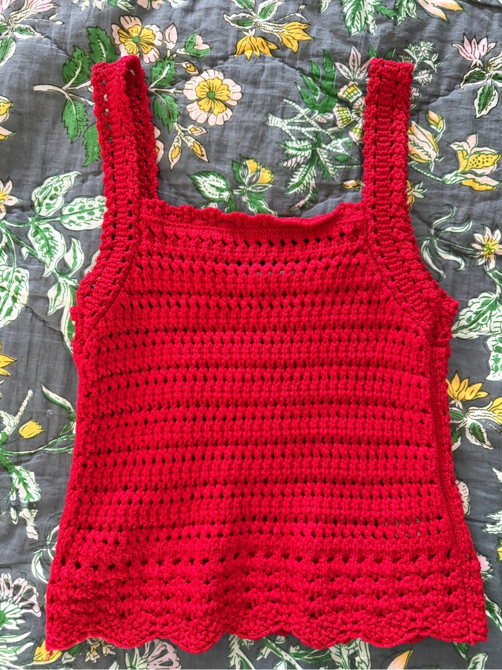 Madewell Crochet-Stitch Cotton Sweater Tank | 
Size S